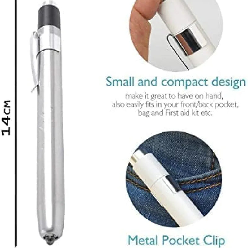 Gold Ligt Pen Torch for medical students dual battery