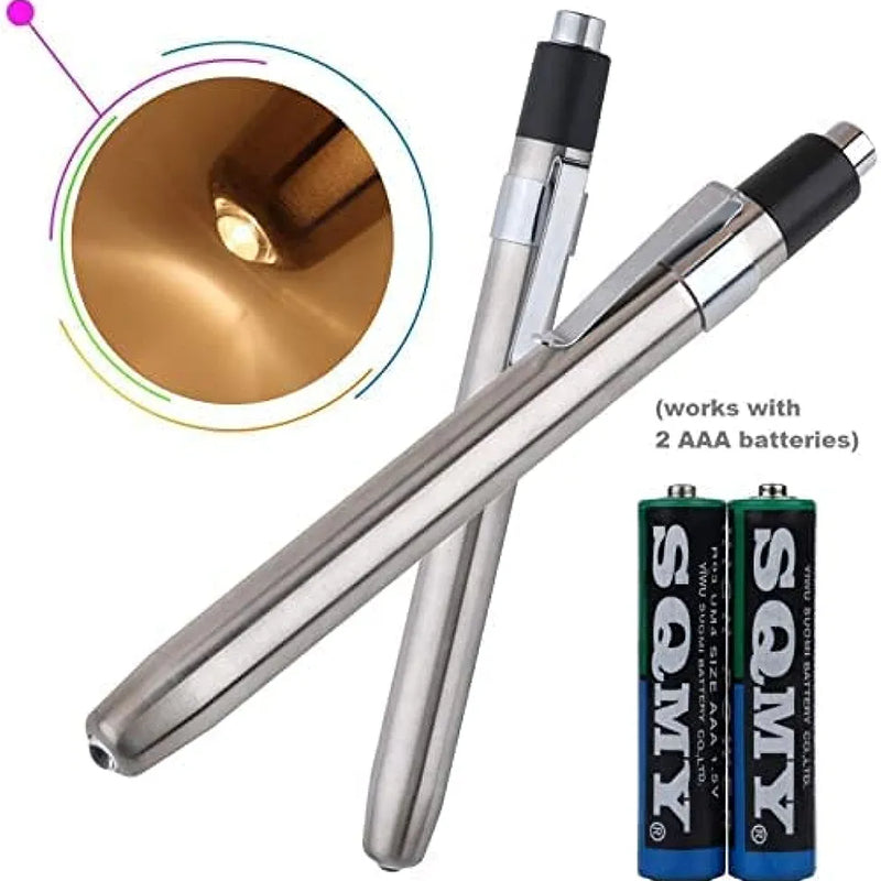 Gold Ligt Pen Torch for medical students dual battery