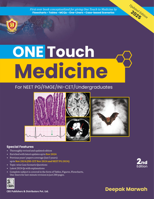 ONE Touch Medicine for NEET/NEXT/FMGE/INI-CET 2nd/2025
Author Deepak Marwah
ISBN 9789348426406