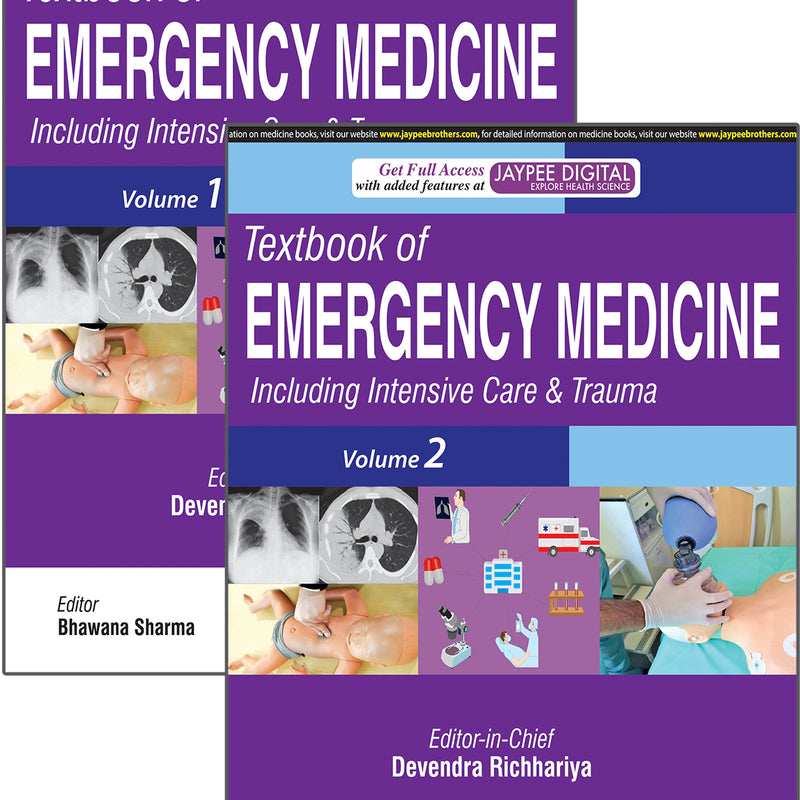 TEXTBOOK OF EMERGENCY MEDICINE: INCLUDING INTENSIVE CARE & TRAUMA (2 VOLUMES) 2/E R.P., 2025, DEVENDRA RICHHARIYA