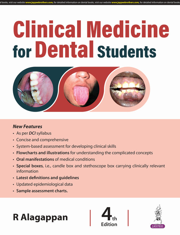 R ALAGAPPAN, CLINICAL MEDICINE FOR DENTAL STUDENTS, 4/E, 9789356967298