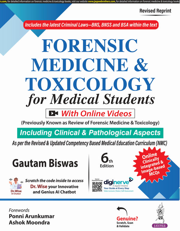 GAUTAM BISWAS, FORENSIC MEDICINE & TOXICOLOGY FOR MEDICAL STUDENTS, 6/E R.P., 9789356969629