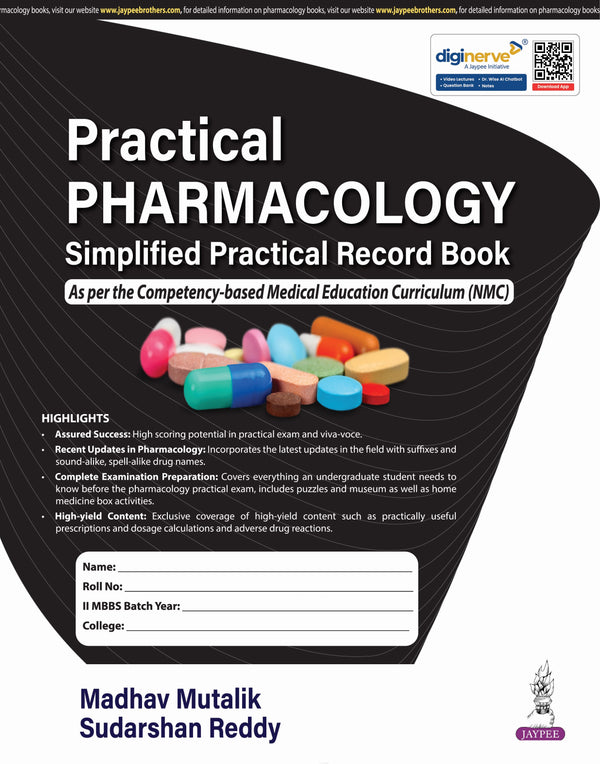 PRACTICAL PHARMACOLOGY SIMPLIFIED PRACTICAL RECORD BOOK 1/E, 2025, MADHAV MUTALIK