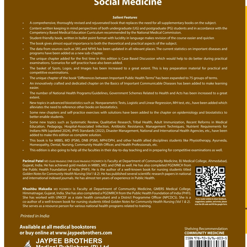 Golden Notes for Preventive and Social Medicine 3rd Edition/2024 by Parimal Patel