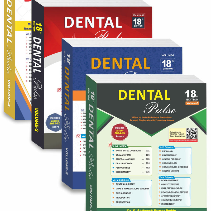Dental Pulse 18th Edition 2026 By Satheesh Kumar Reddy Set of 4 Volume (Deliveries from 25th August, 2025 or before)