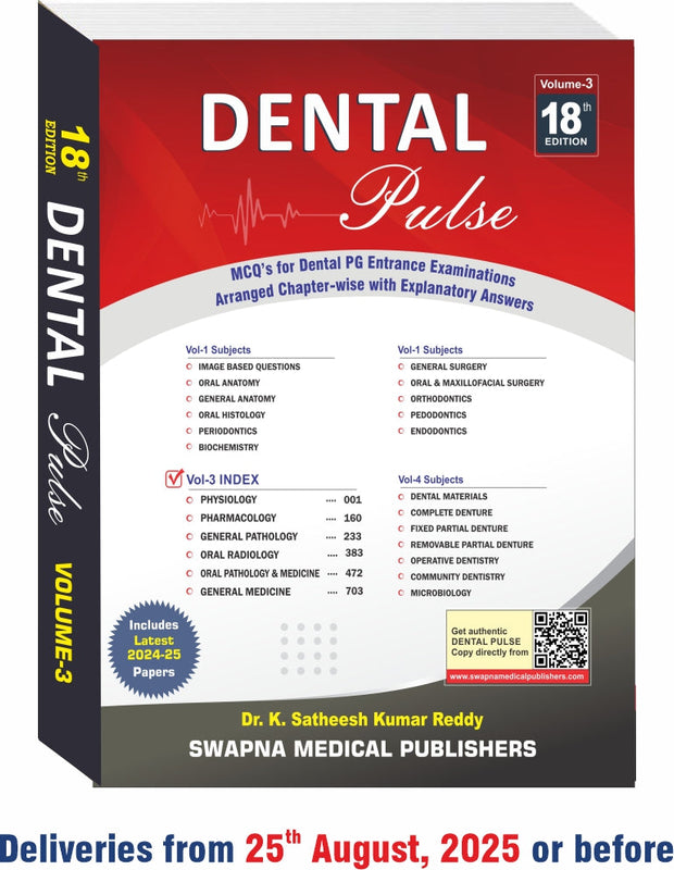 Dental Pulse 18th Edition 2026 By Satheesh Kumar Reddy Set of 4 Volume (Deliveries from 25th August, 2025 or before)
