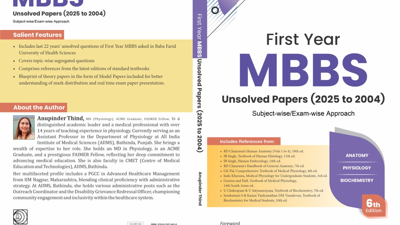 First Year MBBS Unsolved Papers (2025–2004) | BFUHS | 6th Edition – Your Complete Exam Prep Guide