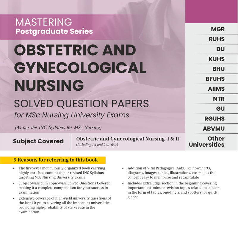 Mastering Postgraduate Series Obstetric And Gynecological Nursing Solved Question Papers For Msc Nursing University Exam 1St And 2Nd Year  (Pb 2025) by B S Hemalatha