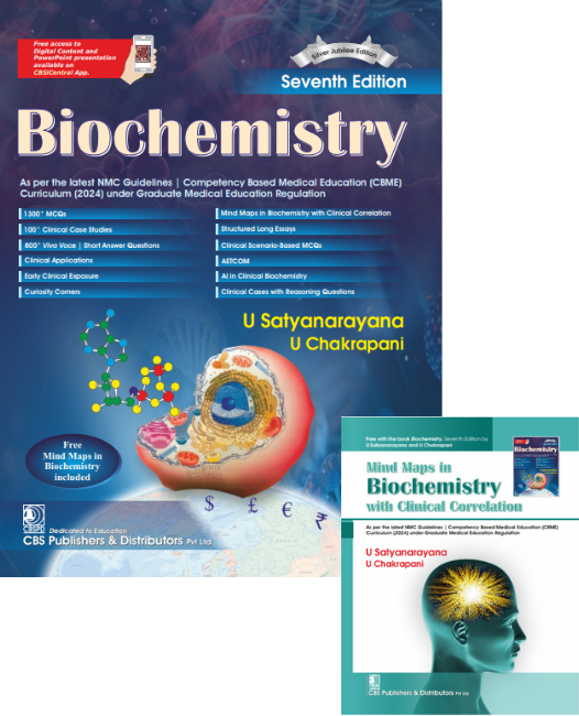 Biochemistry 7th Edition (2026) by U Satyanarayana & U Chakrapani | Latest CBME Guidelines | Free Mind Maps Included (pre release booking)