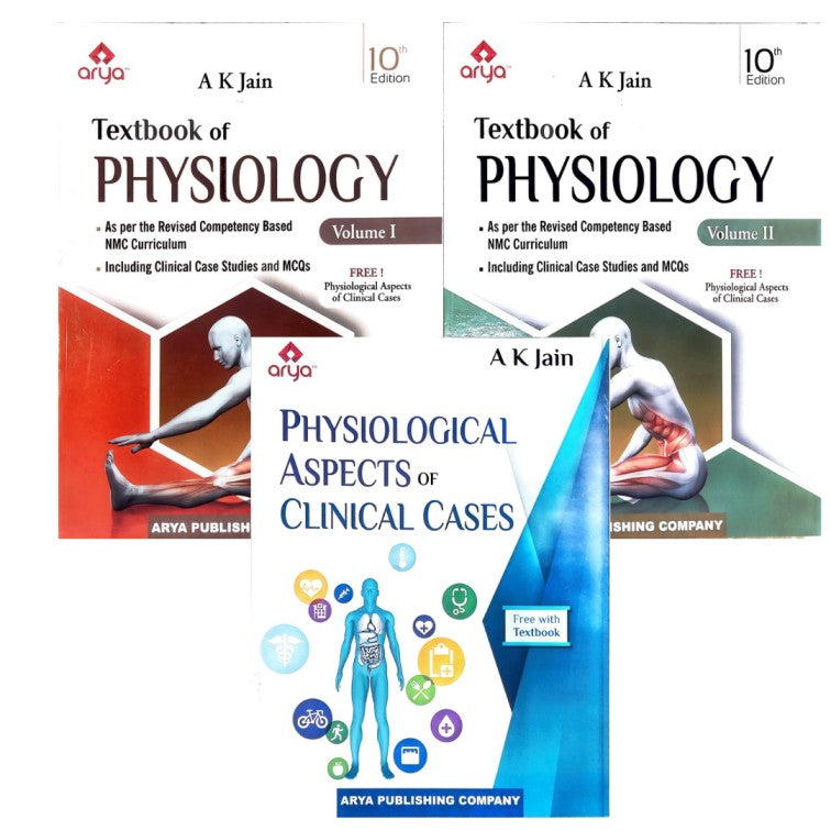 Textbook Of Physiology Volume 1 & 2 (Free! Physiology aspects of Clinical Cases) 10th Edition 2023 By Ak Jain