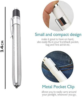 Gold Ligt Pen Torch for medical students dual battery