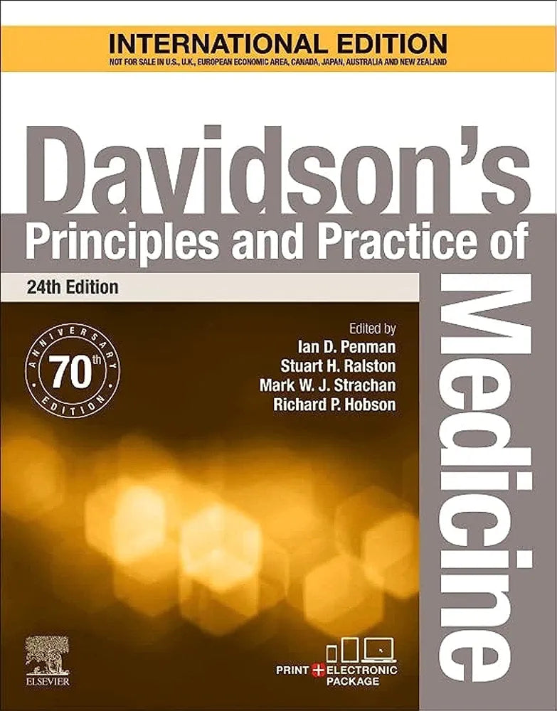 Davidson's Principles and Practice of Medicine, International Edition, 24e by Ralston, 9780702083488
"Step into the world of medical mastery with Davidson's Principles and Practice of Medicine, where excellence is not just a goal but a way of life. As the saying goes, 'Many read for exams, only talented people read for life, and only few people choose to win in life.' Trusted by over 2 million medical professionals worldwide for over 70 years best book for final year mbbs.