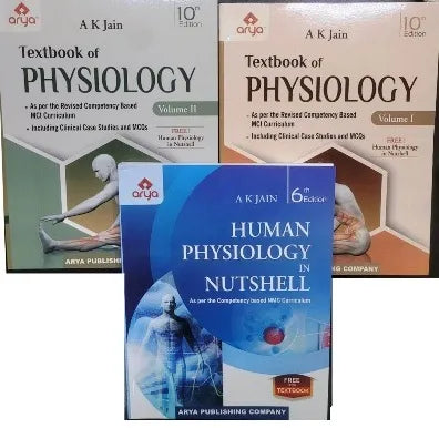 Textbook Of Physiology Volume 1 & 2 (Free! Human Physiology In Nutshell) 10th Edition 2023 By Ak Jain
