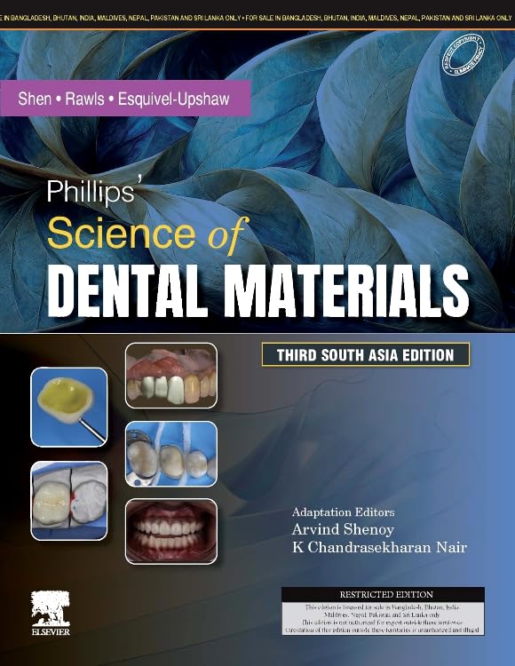 Book cover of 'Phillips' Science of Dental Materials' with images of dental materials and text.