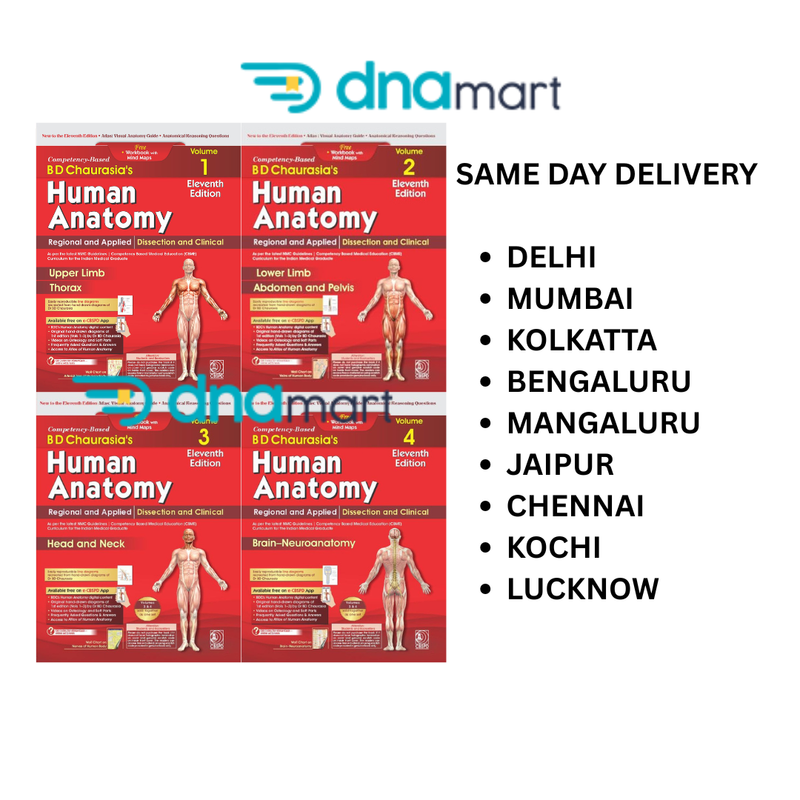 BD Chaurasia's Human Anatomy, 11th Edition – All 4 Volumes: Vol 1 + Vol 2 + Vol 3 & 4 Set | MBBS Anatomy