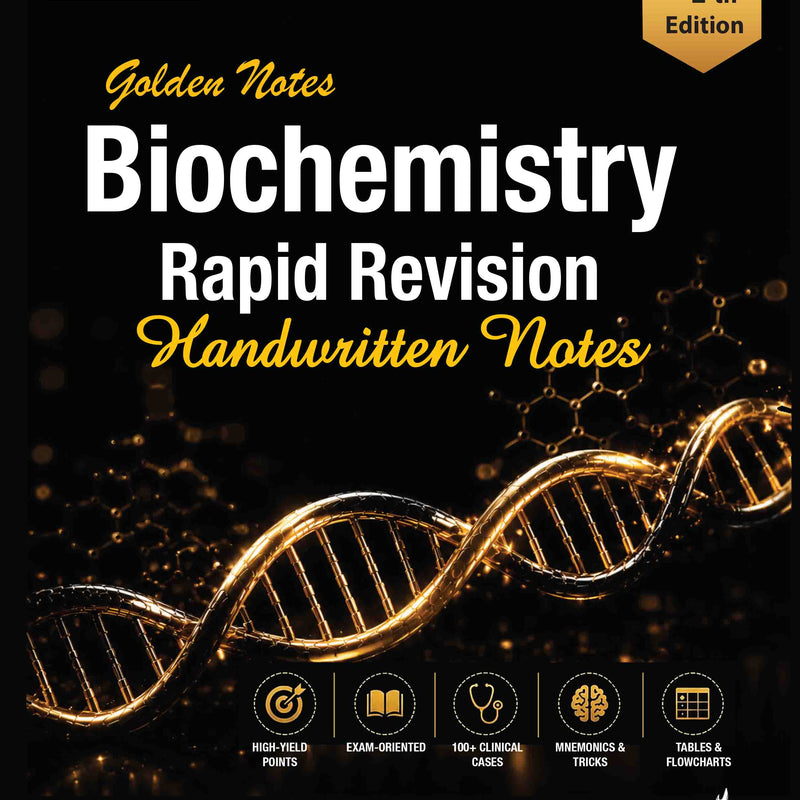 buy Golden Notes Biochemistry: Rapid Revision Handwritten Notes by Rajesh Jambhulkar – 4th Edition 2027, ISBN 9789309529887, Jaypee Publishers, 511 pages, Four Color Paperback
