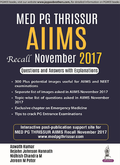 MED PG THRISSUR AIIMS RECALL NOVEMBER 2017 1/E, 2018, ASWATH KUMAR