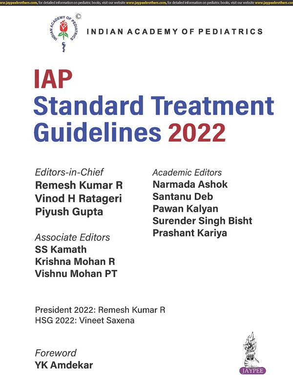 IAP STANDARD TREATMENT GUIDELINES 2022, 1/E R.P., BY, REMESH KUMAR R