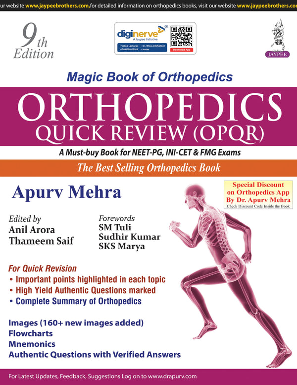 ORTHOPEDICS QUICK REVIEW (OPQR) 9/E R.P., 2025, APURV MEHRA