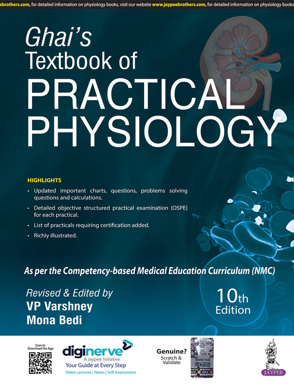GHAI’S TEXTBOOK OF PRACTICAL PHYSIOLOGY 10/E R.P., 2024, VP VARSHNEY