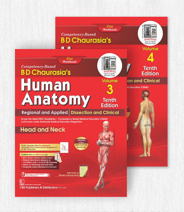 Chaurasias Human Anatomy Head & Neck 10th/2025 (Vols 3 & 4) by Krishna Garg