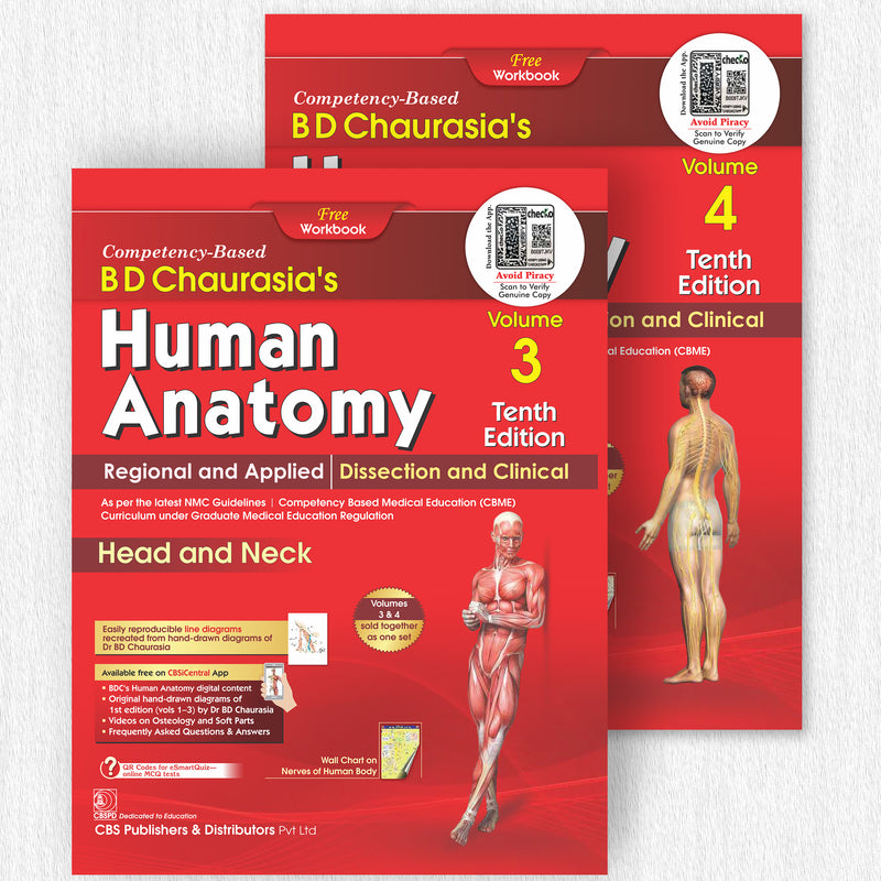 Chaurasias Human Anatomy Head & Neck 10th/2025 (Vols 3 & 4) by Krishna Garg