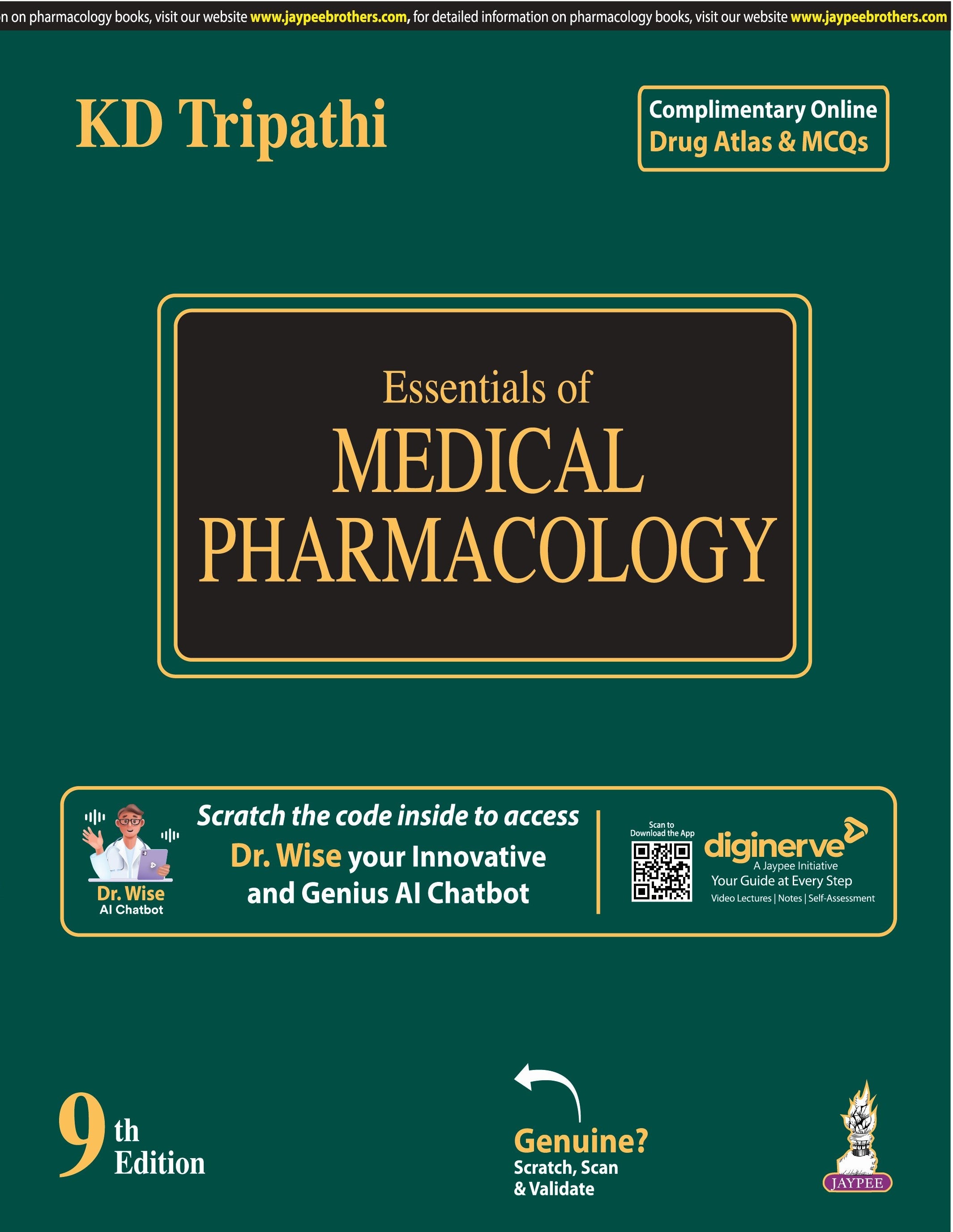 ESSENTIALS OF MEDICAL PHARMACOLOGY 9TH EDITION 2024 by KD TRIPATHI ...