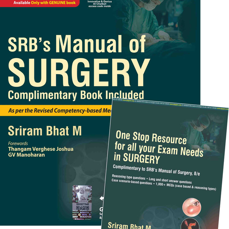 SRB'S MANUAL OF SURGERY COMPLIMENTARY BOOK INCLUDED, 8/E, BY, SRIRAM BHAT M