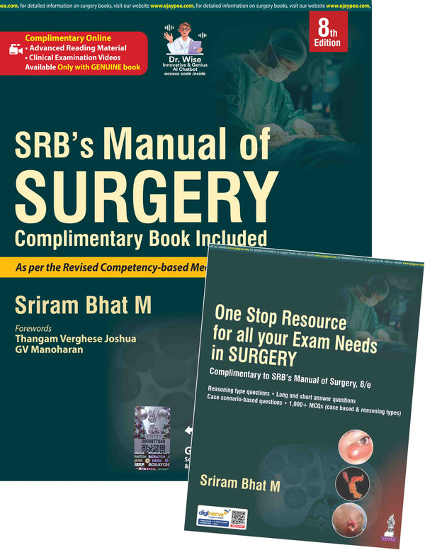 SRB'S MANUAL OF SURGERY COMPLIMENTARY BOOK INCLUDED, 8/E, BY, SRIRAM BHAT M