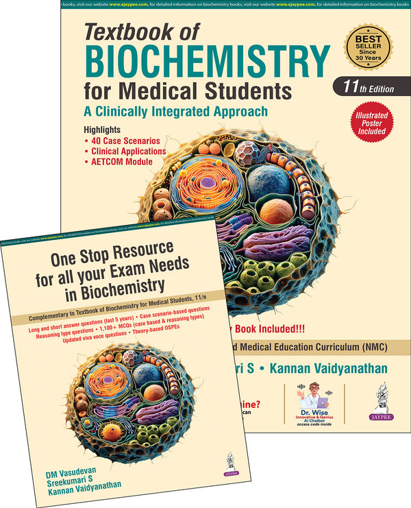 TEXTBOOK OF BIOCHEMISTRY FOR MEDICAL STUDENTS (COMPLIMENTARY BOOK INCLUDED+ILLUSTRATED POSTER), 11/E R.P., BY, DM VASUDEVAN