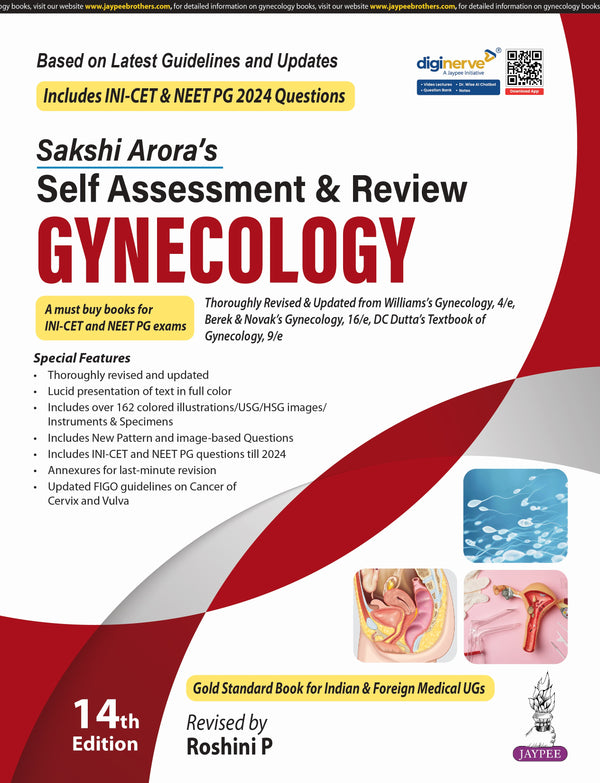 SAKSHI ARORA'S SELF ASSESSMENT & REVIEW GYNECOLOGY, 14/E, BY, ROSHINI P