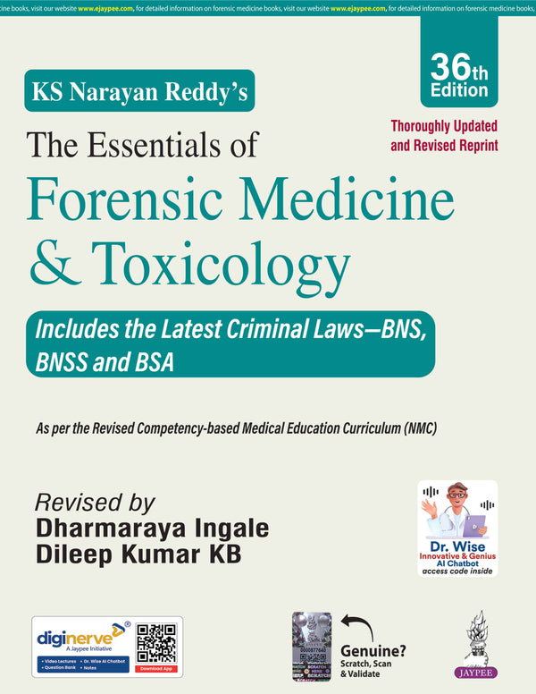Essentials of Forensic Medicine and Toxicology 36th/2026, KS NARAYAN REDDY