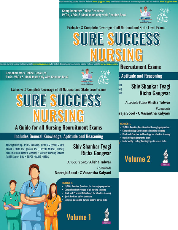 SURE SUCCESS NURSING-A GUIDE FOR ALL NURSING RECRUITMENT EXAMS (2VOLS), 1/E, SHIV SHANKAR TYAGI