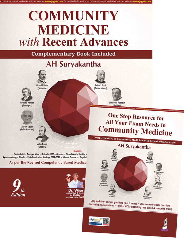 COMMUNITY MEDICINE WITH RECENT ADVANCES (COMPLEMENTARY BOOK INCLUDED), 9/E, BY, AH SURYAKANTHA
