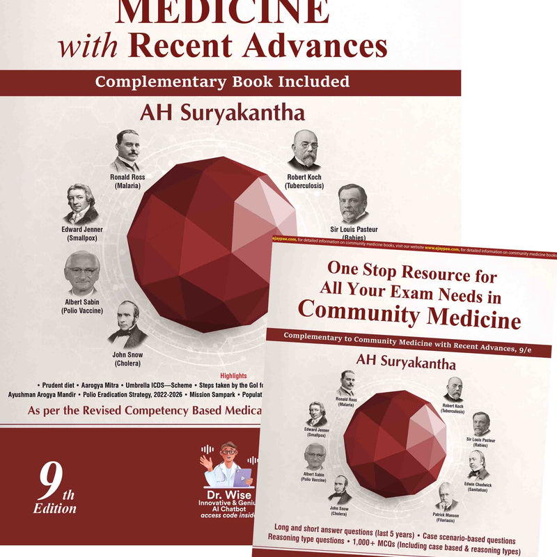COMMUNITY MEDICINE WITH RECENT ADVANCES (COMPLEMENTARY BOOK INCLUDED), 9/E, BY, AH SURYAKANTHA