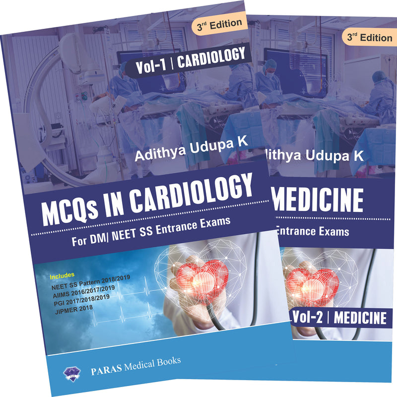 MCQs in Cardiology for DM/NEET SS Entrance Exams (2 volume set) plus Supplement Booklet 3rd/e by  Adithya Udupa K