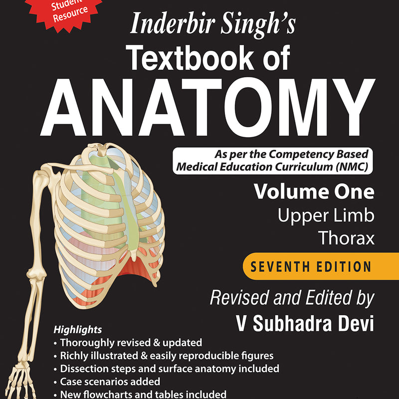 INDERBIR SINGH’S TEXTBOOK OF ANATOMY (VOLUME 1: UPPER LIMB AND THORAX), 7/E,REV.R.P., BY, V SUBHADRA DEVI