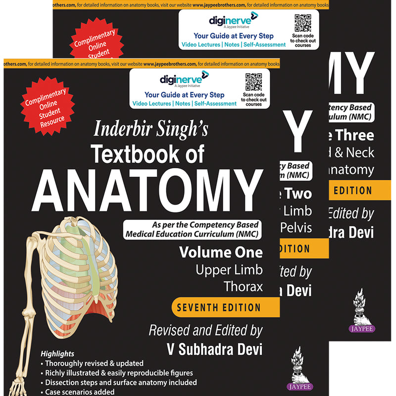 INDERBIR SINGH’S TEXTBOOK OF ANATOMY (3 VOLUMES), 7/E R.P., BY, V SUBHADRA DEVI