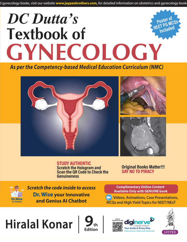 DC Dutta's Textbook of Gynecology, 9th Edition, gynecology textbook, best gynecology books, gynecology book for medical students, gynecology guide for NEET, gynecology book for NExT, gynecology book with online resources, practical gynecology textbook, colored illustrations in gynecology, updated gynecology book, gynecology book for residents, comprehensive gynecology textbook, must-have gynecology book, gynecology for MBBS students, gynecology book with videos, gynecology algorithms and key points, gynecol