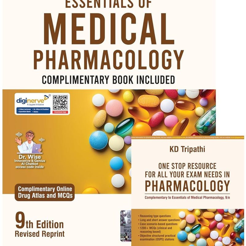 Cover of Essentials of Medical Pharmacology, 9th Edition (2026) by K.D. Tripathi. Updated pharmacology textbook 9789356962026