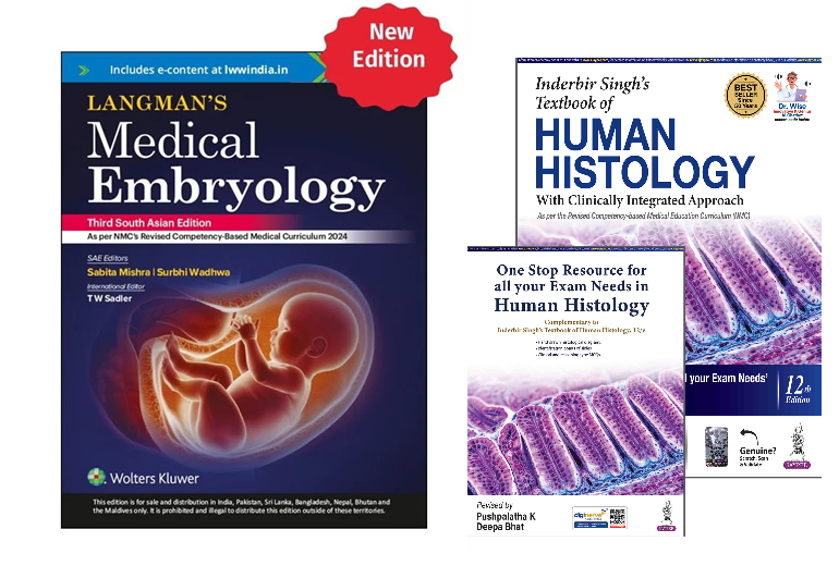 Langman's Medical Embryology + Inderbir Singh's Human Histology Combo Pack