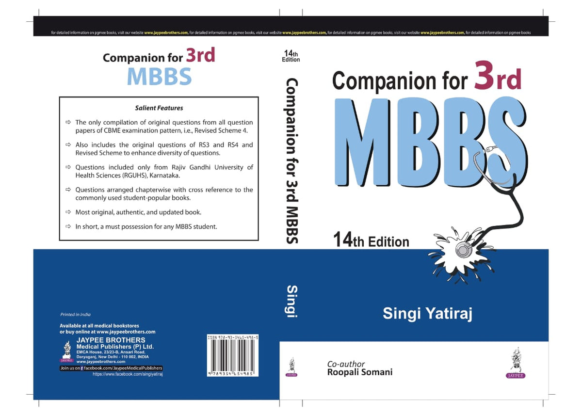 Companion for 3rd MBBS 14/e
by Singi Yatiraj 9789354654985 2024 latest edition 
