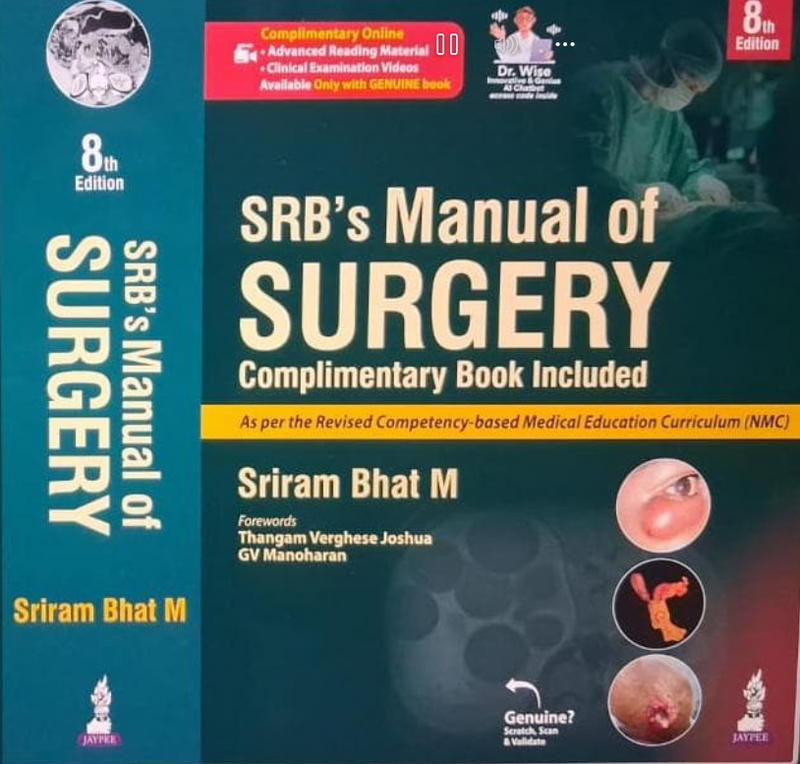 SRB's Manual of Surgery 8th Edition 2026 - Sriram Bhat M