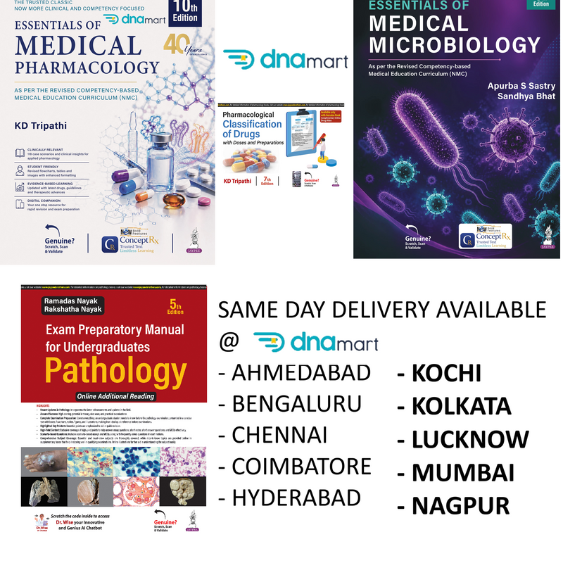 MBBS 2nd Year Combo – KD Tripathi Pharmacology 10/E + Drug Classification Handbook + Ramadas Nayak Pathology + Apurba Sastry Microbiology 5/E | Latest 2026–27 CBME Editions