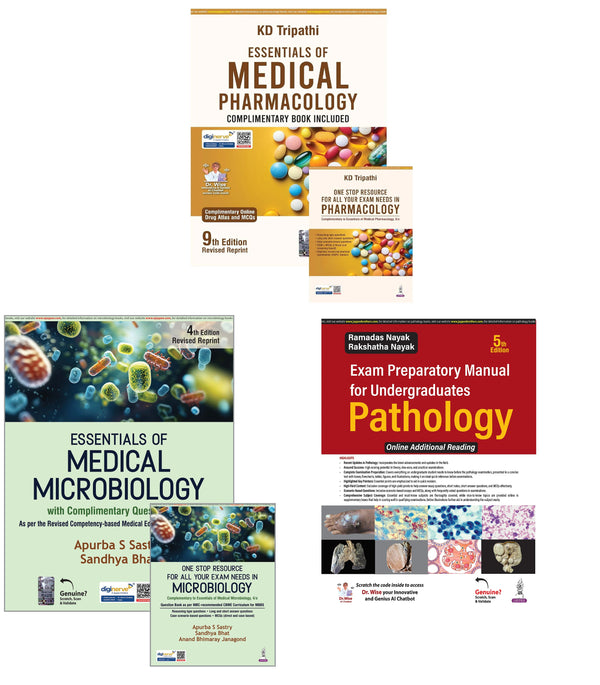 MBBS 2nd Year Book Set 2025 – Pharmacology (KD Tripathi) + Pathology (Ramadas Nayak) + Microbiology (Apurba Sastry)