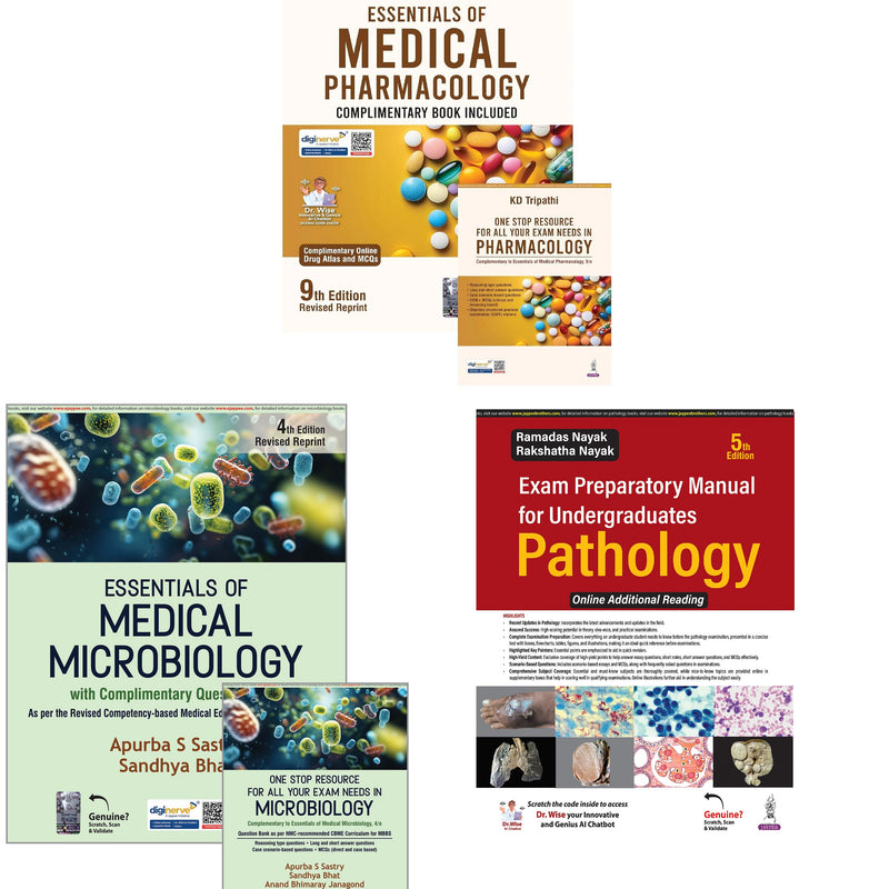 MBBS 2nd Year Book Set 2025 – Pharmacology (KD Tripathi) + Pathology (Ramadas Nayak) + Microbiology (Apurba Sastry)