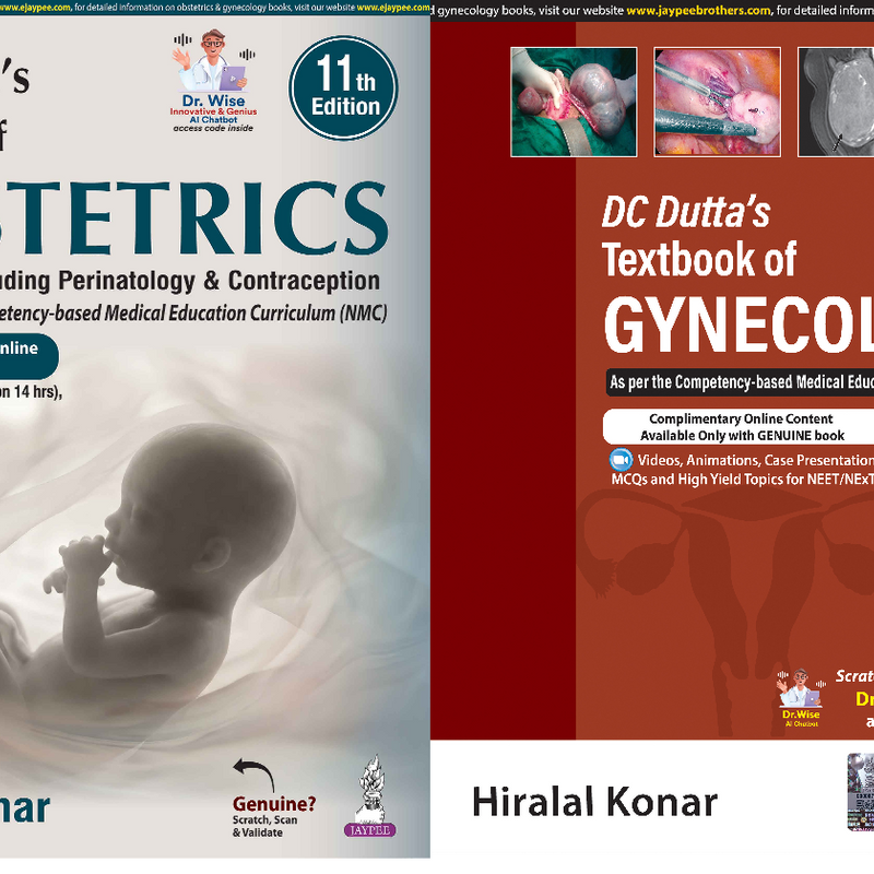 DC Dutta's Obstetrics & Gynecology Combo - 11th Edition (2026) & 9th Edition Revised Reprint (2025) by Hiralal Konar