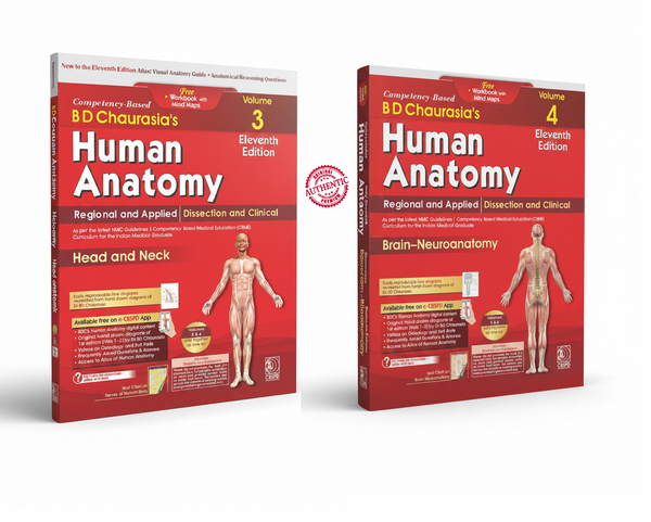 BD Chaurasia's Human Anatomy, 11th Edition – Volumes 3 & 4 Set: Head & Neck + Brain Neuroanatomy | MBBS Anatomy