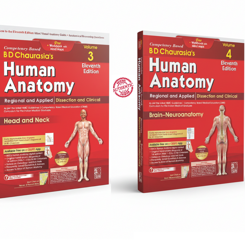 BD Chaurasia's Human Anatomy, 11th Edition – Volumes 3 & 4 Set: Head & Neck + Brain Neuroanatomy | MBBS Anatomy