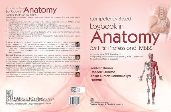 Competency Based Logbook In Anatomy For First Professional Mbbs (Pb 2026), by Santosh Kumar